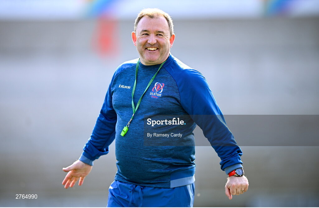 19 March 2024; Interim head coach Richie Murphy during Ulster Rugby squad training at the Kingspan Stadium in Belfast. Photo by Ramsey Cardy/Sportsfile