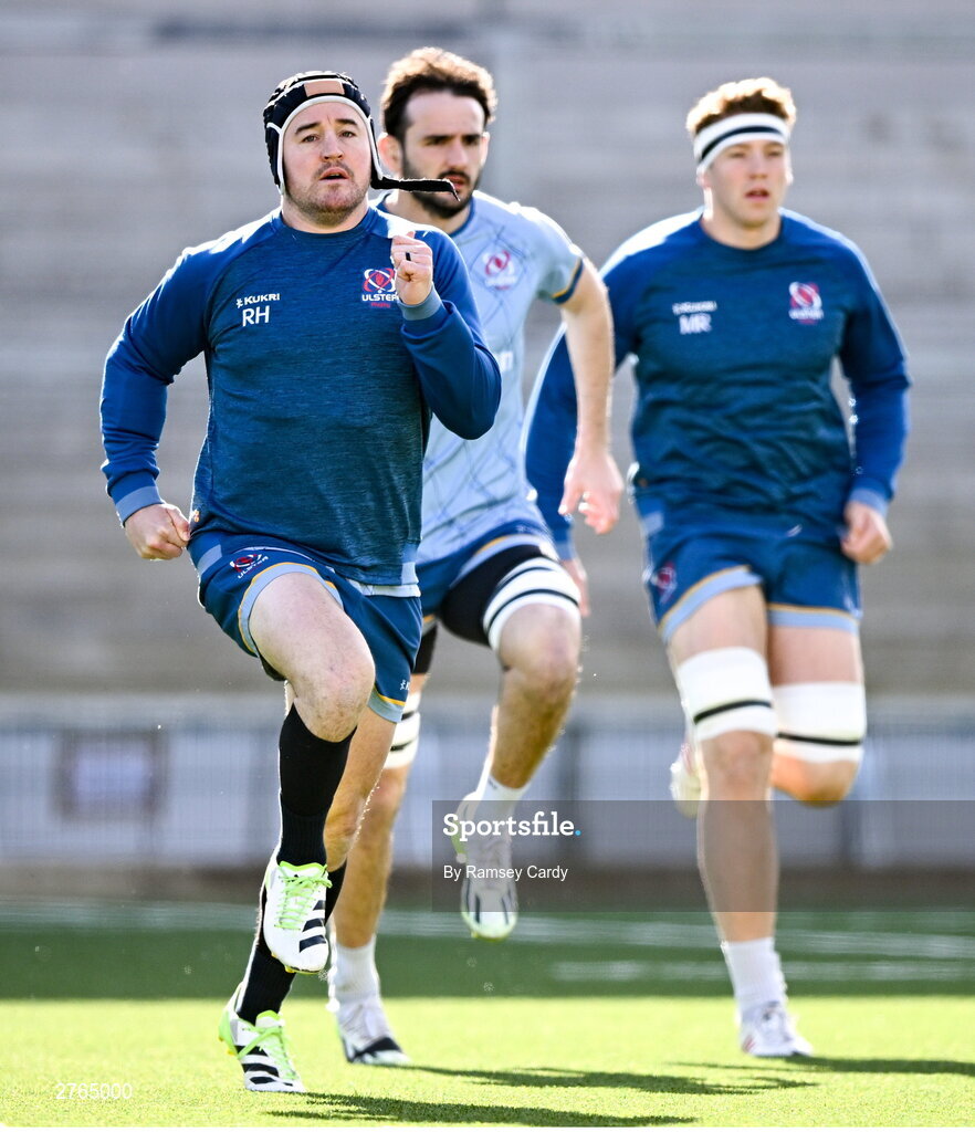 19 March 2024; Rob Herring during Ulster Rugby squad training at the Kingspan Stadium in Belfast. Photo by Ramsey Cardy/Sportsfile