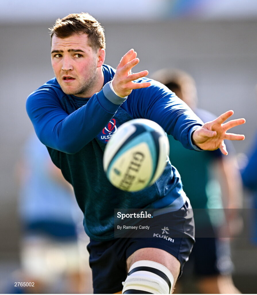 19 March 2024; Marcus Rea during Ulster Rugby squad training at the Kingspan Stadium in Belfast. Photo by Ramsey Cardy/Sportsfile