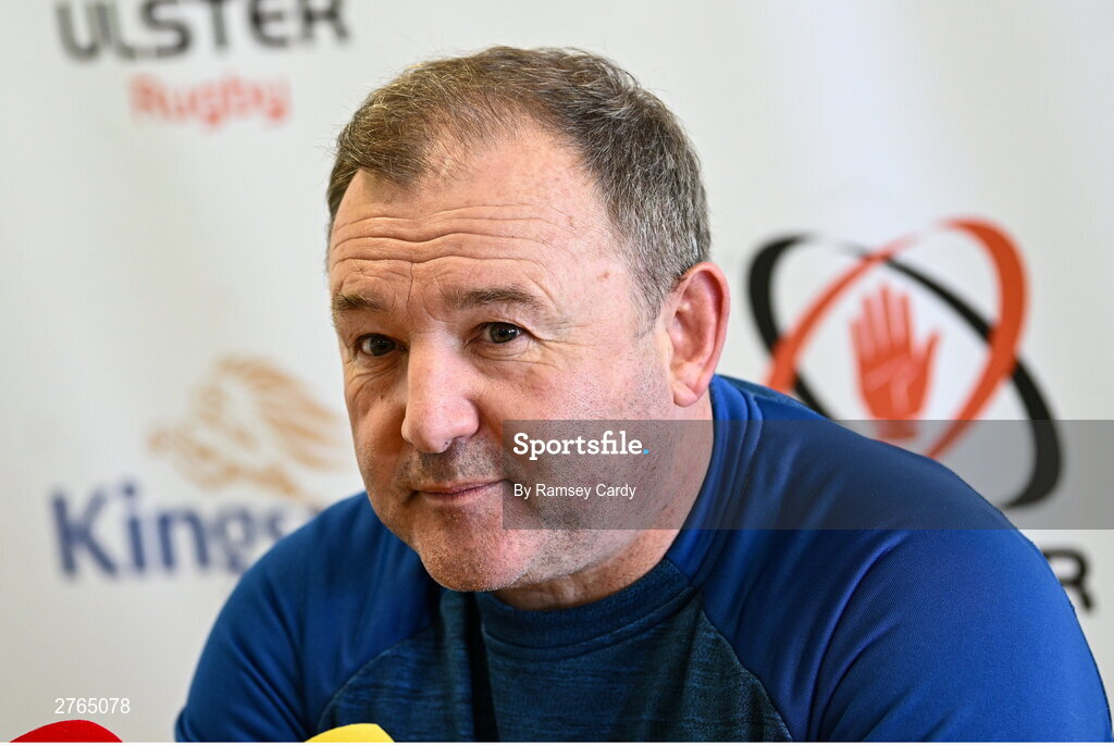 19 March 2024; Interim head coach Richie Murphy during an Ulster Rugby media conference at the Kingspan Stadium in Belfast. Photo by Ramsey Cardy/Sportsfile