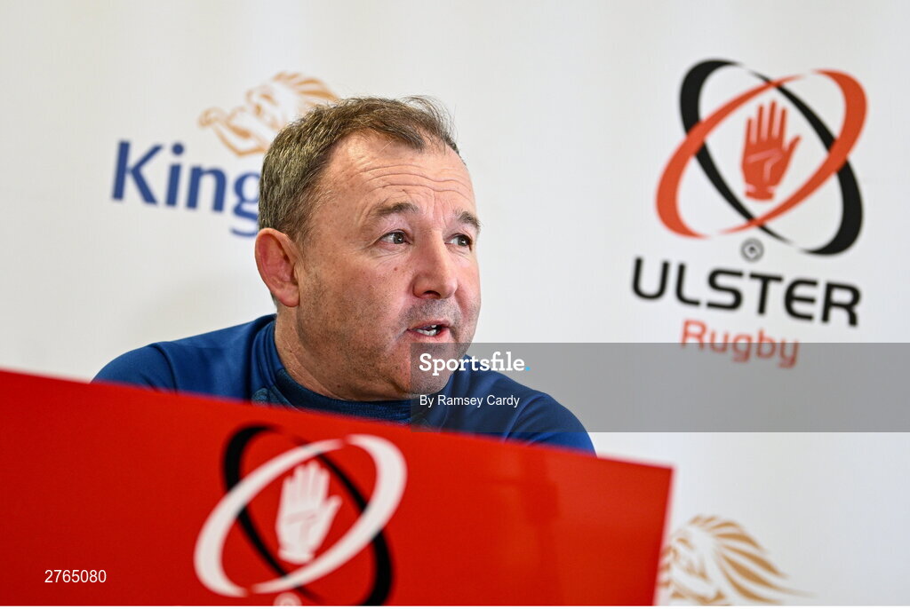 19 March 2024; Interim head coach Richie Murphy during an Ulster Rugby media conference at the Kingspan Stadium in Belfast. Photo by Ramsey Cardy/Sportsfile