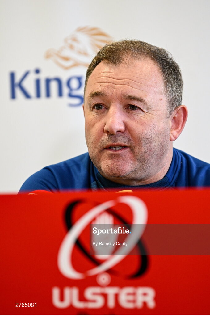 19 March 2024; Interim head coach Richie Murphy during an Ulster Rugby media conference at the Kingspan Stadium in Belfast. Photo by Ramsey Cardy/Sportsfile
