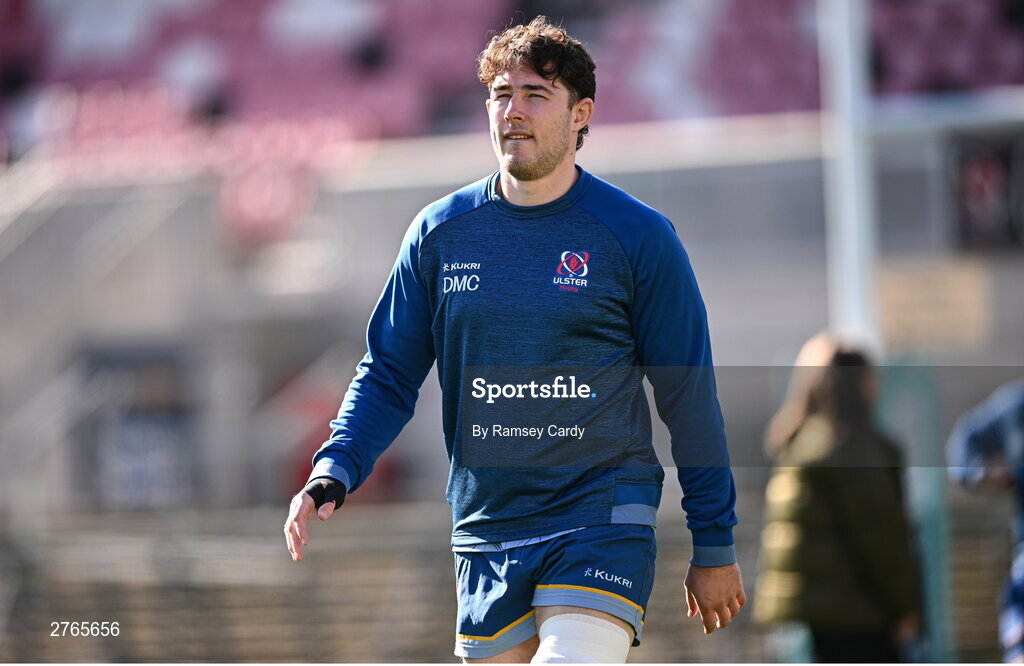 19 March 2024; David McCann during Ulster Rugby squad training at the Kingspan Stadium in Belfast. Photo by Ramsey Cardy/Sportsfile