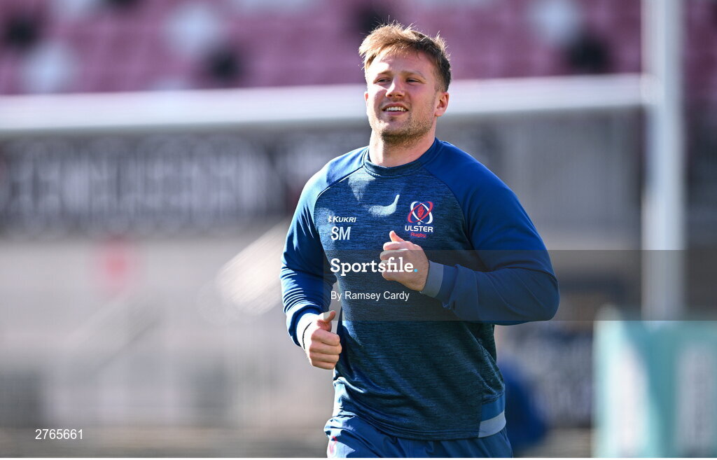 19 March 2024; Stewart Moore during Ulster Rugby squad training at the Kingspan Stadium in Belfast. Photo by Ramsey Cardy/Sportsfile