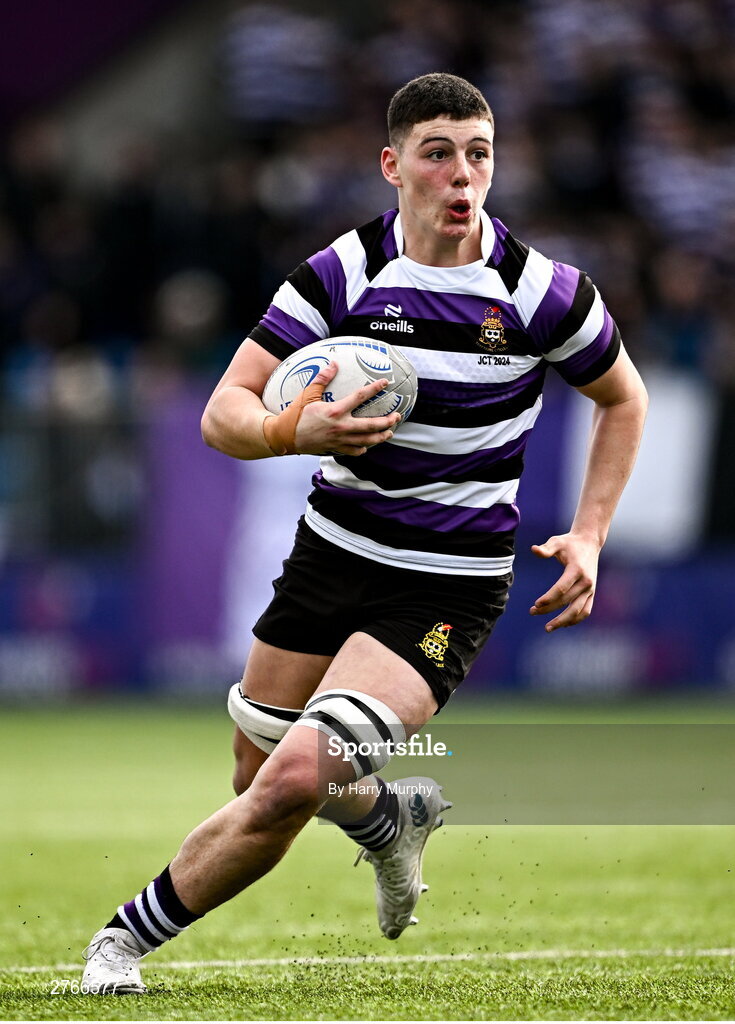 20 March 2024; Michael Smyth of Terenure College during the Bank of Ireland Leinster Schools Junior Cup final match between St Mary's College and Terenure College at Energia Park in Dublin. Photo by Harry Murphy/Sportsfile