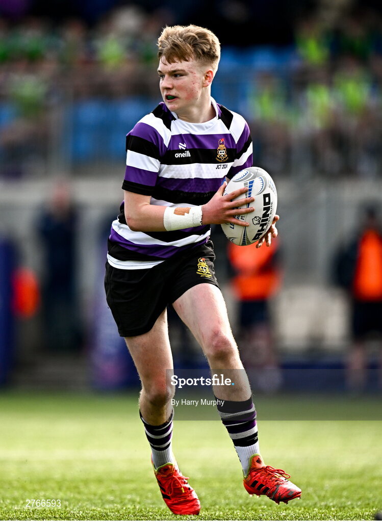 20 March 2024; Ewan McGinty of Terenure College during the Bank of Ireland Leinster Schools Junior Cup final match between St Mary's College and Terenure College at Energia Park in Dublin. Photo by Harry Murphy/Sportsfile
