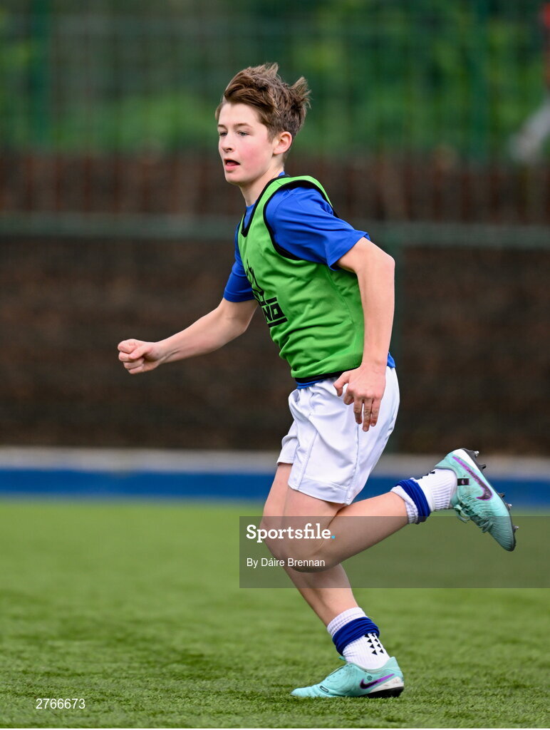 20 March 2024; Boon Redmond of St Mary’s College ahead of the Bank of Ireland Leinster Schools Junior Cup final match between St Mary's College and Terenure College at Energia Park in Dublin. Photo by Daire Brennan/Sportsfile