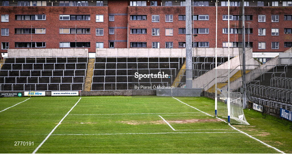 24 March 2024; A general view of the pitch before the Allianz Hurling League Division 1 semi-final match between Clare and Tipperary at Laois Hire O'Moore Park in Portlaoise, Laois. Photo by Piaras Ó Mídheach/Sportsfile