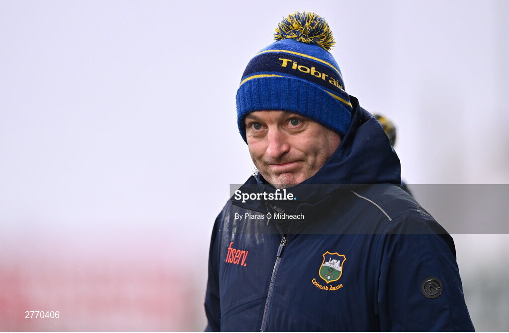 24 March 2024; Tipperary manager Liam Cahill during the Allianz Hurling League Division 1 semi-final match between Clare and Tipperary at Laois Hire O'Moore Park in Portlaoise, Laois. Photo by Piaras Ó Mídheach/Sportsfile