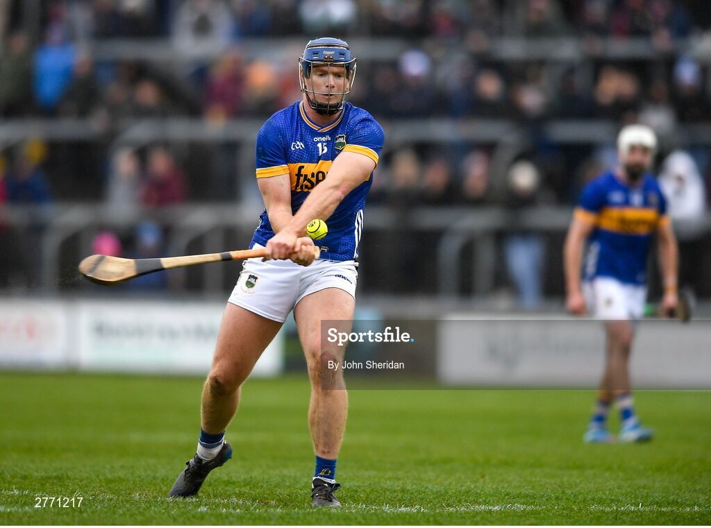 24 March 2024; Jason Forde of Tipperary during the Allianz Hurling League Division 1 semi-final match between Clare and Tipperary at Laois Hire O'Moore Park in Portlaoise, Laois. Photo by John Sheridan/Sportsfile