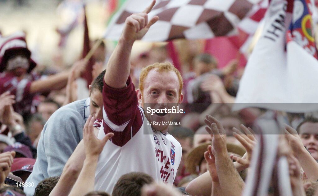 24 July 2004; The Westmeath goalkeeper Gary Connaughton celebrates victory over Laois. Bank of Ireland Leinster Senior Football Championship Final Replay, Westmeath v Laois, Croke Park, Dublin. Picture credit; Ray McManus / SPORTSFILE