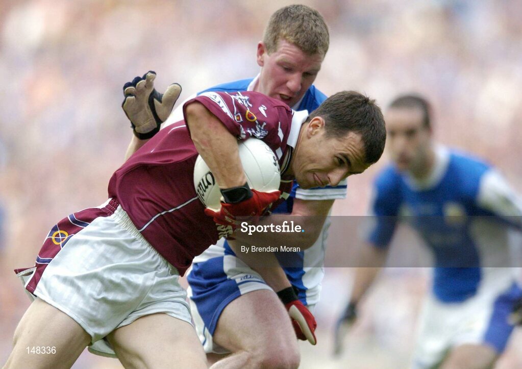 24 July 2004; Dessie Dolan, Westmeath, in action against Paul McDonald, Laois. Bank of Ireland Leinster Senior Football Championship Final Replay, Westmeath v Laois, Croke Park, Dublin. Picture credit; Brendan Moran / SPORTSFILE