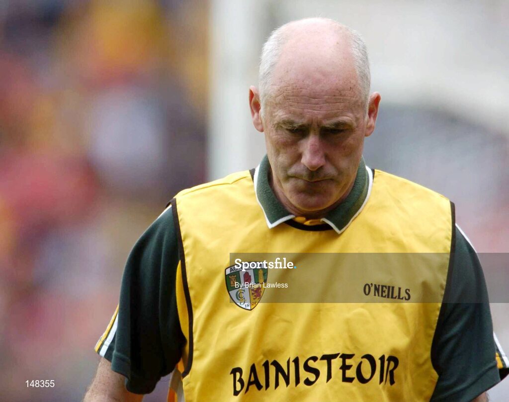 25 July 2004; Antrim manager Dinny Cahill during the match. Guinness All-Ireland Senior Hurling Championship, Quarter Final, Antrim v Cork, Croke Park, Dublin. Picture credit; Brian Lawless / SPORTSFILE