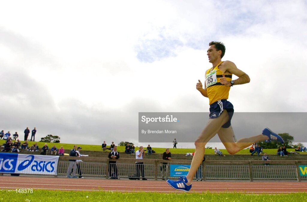25 July 2004; Mark Carroll  Leevale AC, on his way to victory in the Men's 5000m Final. AAI Senior Track and Field Championships, Morton Stadium, Santry, Dublin. Picture credit; Brendan Moran / SPORTSFILE