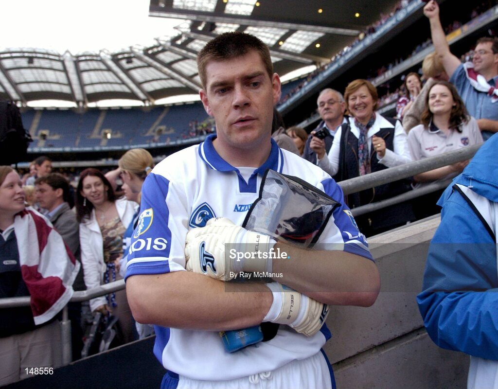 24 July 2004; A dejected Fergal Byron, Laois, after the game. Bank of Ireland Leinster Senior Football Championship Final Replay, Westmeath v Laois, Croke Park, Dublin. Picture credit; Ray McManus / SPORTSFILE
