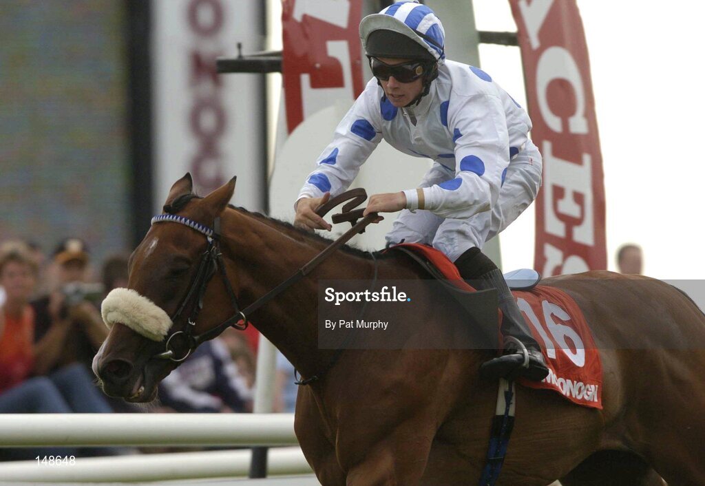 27 July 2004; Palace Star, with Rory Cleary up, crosses the finish line to win the McDonagh EBF Handicap. Galway Races, Ballybrit, Co. Galway. Picture credit; Pat Murphy / SPORTSFILE