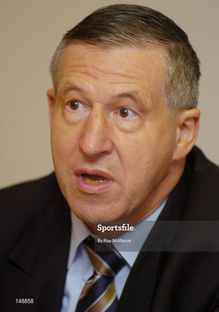 29 July 2004; Liam Mulvihill, Ard Stiurthoir, Cumann Luthchleas Gael, at the announcement of an agreement between the GAA and Jurys Doyle Hotel Group plc for the development and lease of a new landmark 4-star hotel at Dublin's Croke Park, which will be located on Jones' Road, the hotel will be named Jurys Croke Park Hotel. Croke Park, Dublin. Picture credit; Ray McManus / SPORTSFILE