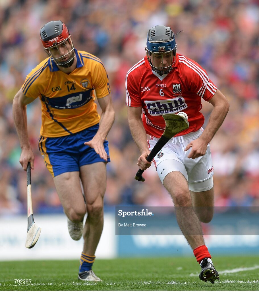 8 September 2013; Christopher Joyce, Cork, in action against  Darach Honan, Clare. GAA Hurling All-Ireland Senior Championship Final, Cork v Clare, Croke Park, Dublin. Picture credit: Matt Browne / SPORTSFILE