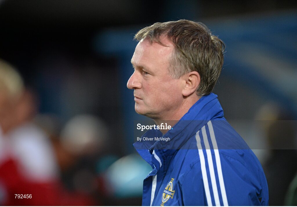 6 September 2013; Michael O'Neill, Northern Ireland manager. 2014 FIFA World Cup Qualifier, Group F, Northern Ireland v Portugal, Windsor Park, Belfast.  Picture credit: Oliver McVeigh / SPORTSFILE