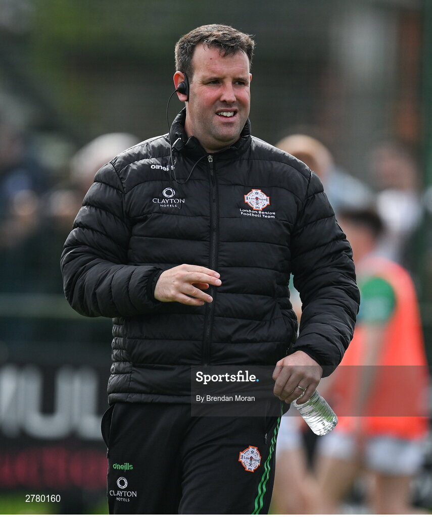 6 April 2024; London manager Michael Maher before the Connacht GAA Football Senior Championship quarter-final match between London and Galway at McGovern Park in Ruislip, England. Photo by Brendan Moran/Sportsfile
