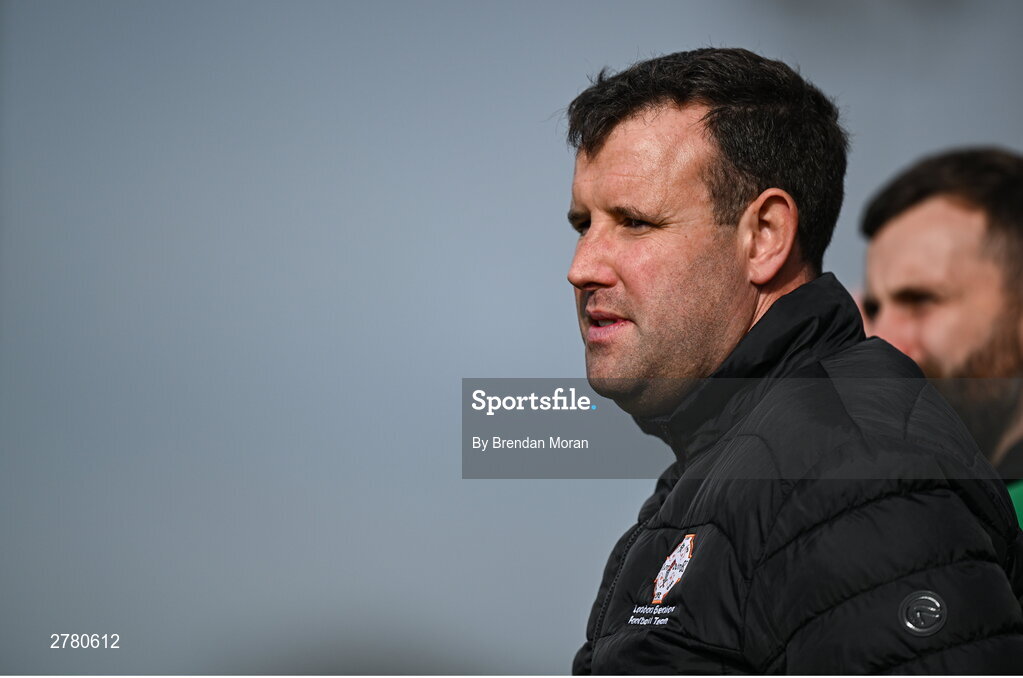 6 April 2024; London manager Michael Maher during the Connacht GAA Football Senior Championship quarter-final match between London and Galway at McGovern Park in Ruislip, England. Photo by Brendan Moran/Sportsfile
