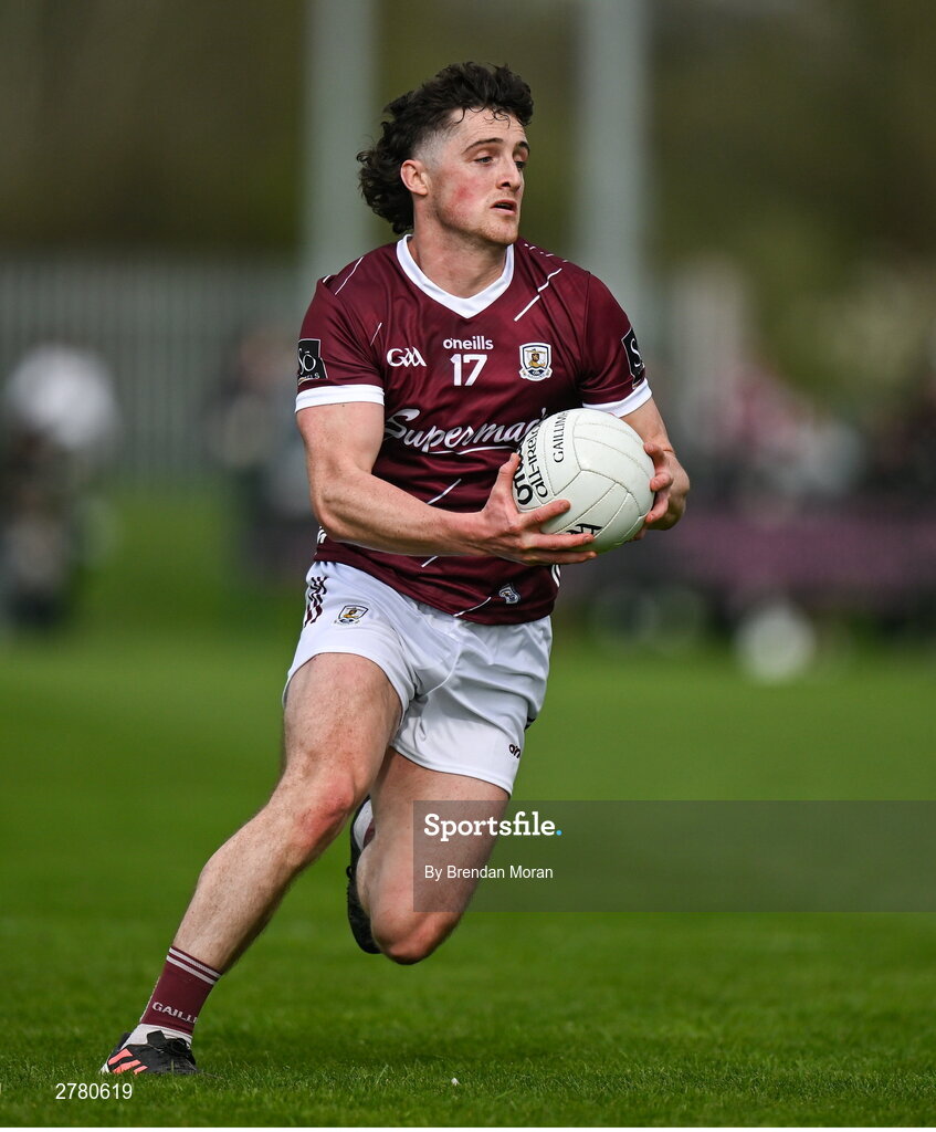 6 April 2024; Kieran Molloy of Galway during the Connacht GAA Football Senior Championship quarter-final match between London and Galway at McGovern Park in Ruislip, England. Photo by Brendan Moran/Sportsfile