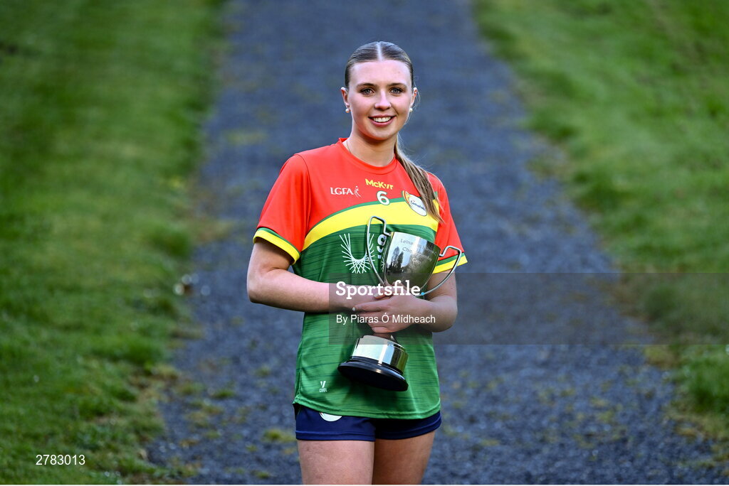 9 April 2024; Leinster LGFA Minor C semi-finalist Clodagh Mahon of Carlow at the Leinster LGFA Minor Captains’ evening at Dún na Sí Park in Moate, Westmeath, ahead of the upcoming 2024 Leinster LGFA Minor Championship Finals. Photo by Piaras Ó Mídheach/Sportsfile