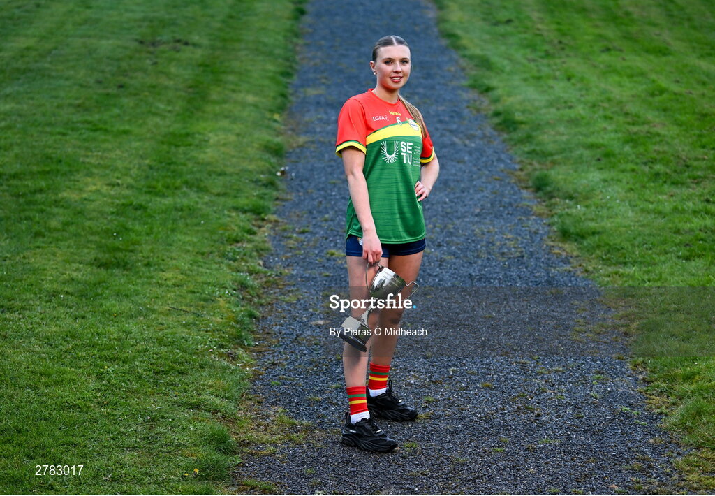 9 April 2024; Leinster LGFA Minor C semi-finalist Clodagh Mahon of Carlow at the Leinster LGFA Minor Captains’ evening at Dún na Sí Park in Moate, Westmeath, ahead of the upcoming 2024 Leinster LGFA Minor Championship Finals. Photo by Piaras Ó Mídheach/Sportsfile