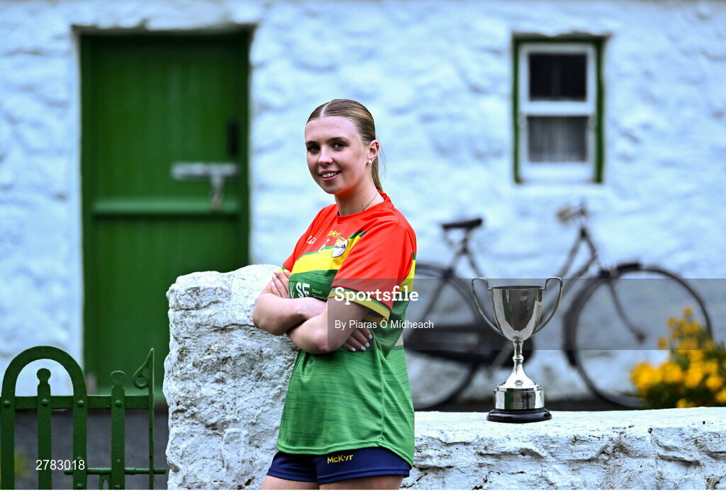 9 April 2024; Leinster LGFA Minor C semi-finalist Clodagh Mahon of Carlow at the Leinster LGFA Minor Captains’ evening at Dún na Sí Park in Moate, Westmeath, ahead of the upcoming 2024 Leinster LGFA Minor Championship Finals. Photo by Piaras Ó Mídheach/Sportsfile