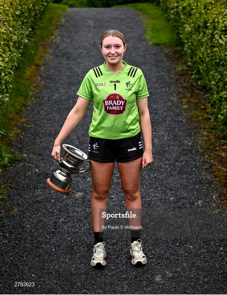 9 April 2024; Leinster LGFA Minor A finalist Sophie Knightly of Kildare at the Leinster LGFA Minor Captains’ evening at Dún na Sí Park in Moate, Westmeath, ahead of the upcoming 2024 Leinster LGFA Minor Championship Finals. Photo by Piaras Ó Mídheach/Sportsfile