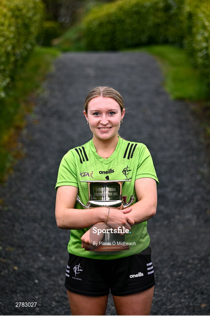 9 April 2024; Leinster LGFA Minor A finalist Sophie Knightly of Kildare at the Leinster LGFA Minor Captains’ evening at Dún na Sí Park in Moate, Westmeath, ahead of the upcoming 2024 Leinster LGFA Minor Championship Finals. Photo by Piaras Ó Mídheach/Sportsfile