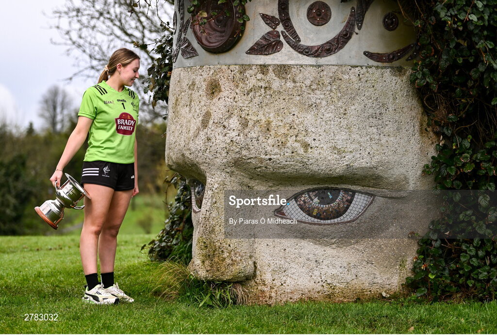 9 April 2024; Leinster LGFA Minor A finalist Sophie Knightly of Kildare at the Leinster LGFA Minor Captains’ evening at Dún na Sí Park in Moate, Westmeath, ahead of the upcoming 2024 Leinster LGFA Minor Championship Finals. Photo by Piaras Ó Mídheach/Sportsfile