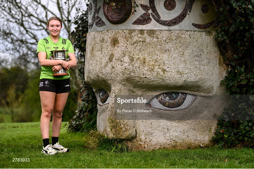 9 April 2024; Leinster LGFA Minor A finalist Sophie Knightly of Kildare at the Leinster LGFA Minor Captains’ evening at Dún na Sí Park in Moate, Westmeath, ahead of the upcoming 2024 Leinster LGFA Minor Championship Finals. Photo by Piaras Ó Mídheach/Sportsfile