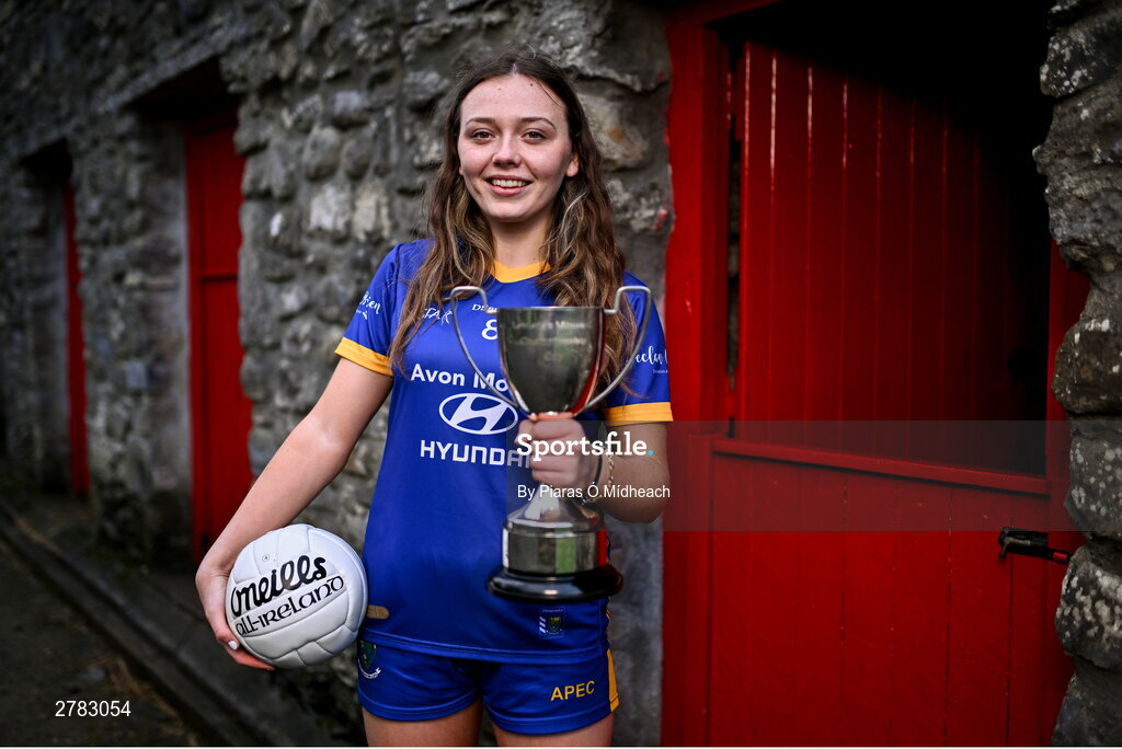 9 April 2024; Leinster LGFA Minor C semi-finalist Leila Shannon of Wicklow at the Leinster LGFA Minor Captains’ evening at Dún na Sí Park in Moate, Westmeath, ahead of the upcoming 2024 Leinster LGFA Minor Championship Finals. Photo by Piaras Ó Mídheach/Sportsfile
