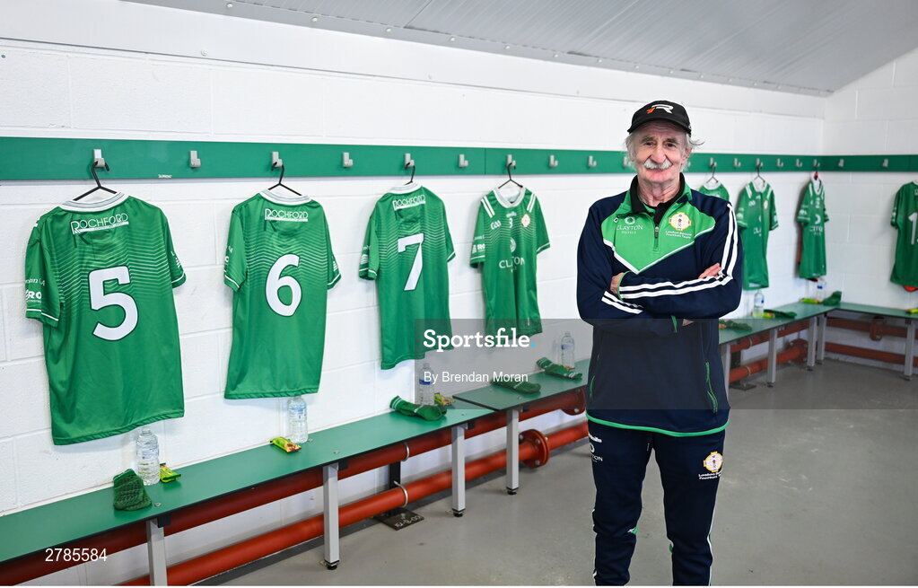 6 April 2024; London GAA kitman Phil Roche after preparing the dressing room, in his final season as kitman after 16 years, before the Connacht GAA Football Senior Championship quarter-final match between London and Galway at McGovern Park in Ruislip, England. Photo by Brendan Moran/Sportsfile
