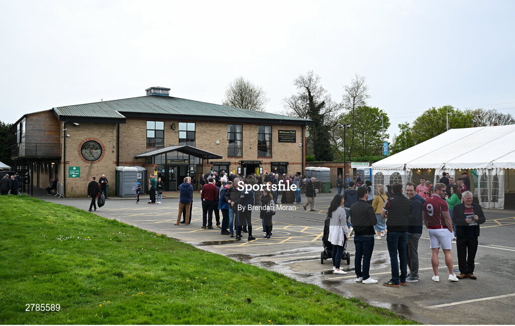 6 April 2024; Supporters gather before the Connacht GAA Football Senior Championship quarter-final match between London and Galway at McGovern Park in Ruislip, England. Photo by Brendan Moran/Sportsfile