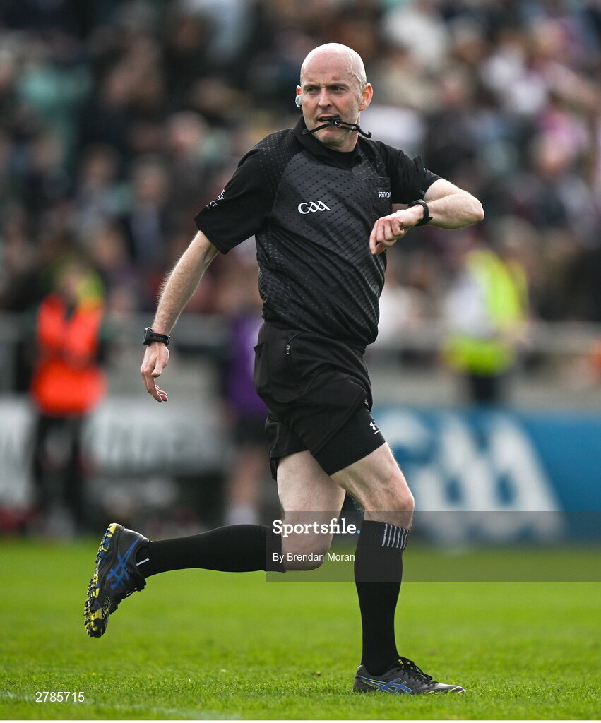 6 April 2024; Referee Liam Devenney during the Connacht GAA Football Senior Championship quarter-final match between London and Galway at McGovern Park in Ruislip, England. Photo by Brendan Moran/Sportsfile
