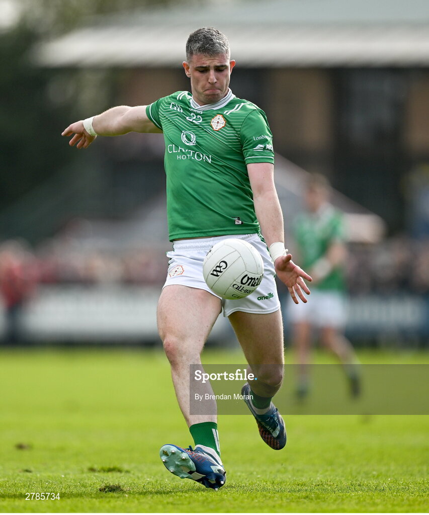 6 April 2024; Patrick Dolan of London during the Connacht GAA Football Senior Championship quarter-final match between London and Galway at McGovern Park in Ruislip, England. Photo by Brendan Moran/Sportsfile