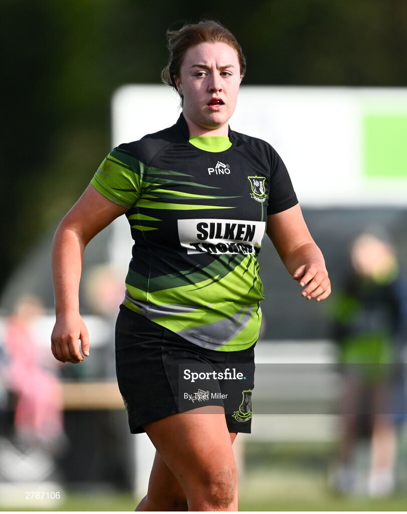 13 April 2024; Emma Jane Wilson of Portdara during the Leinster Rugby Girl's U18 semi-final match between Naas and Portdara at Naas RFC in Kildare. Photo by Tyler Miller/Sportsfile