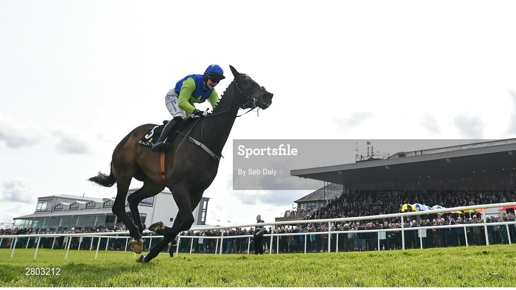 1 May 2024; Redemption Day, with Jodie Townend up, on their way to winning the Race and Stay At Punchestown Champion INH Flat Race during day two of the Punchestown Festival at Punchestown Racecourse in Kildare. Photo by Seb Daly/Sportsfile