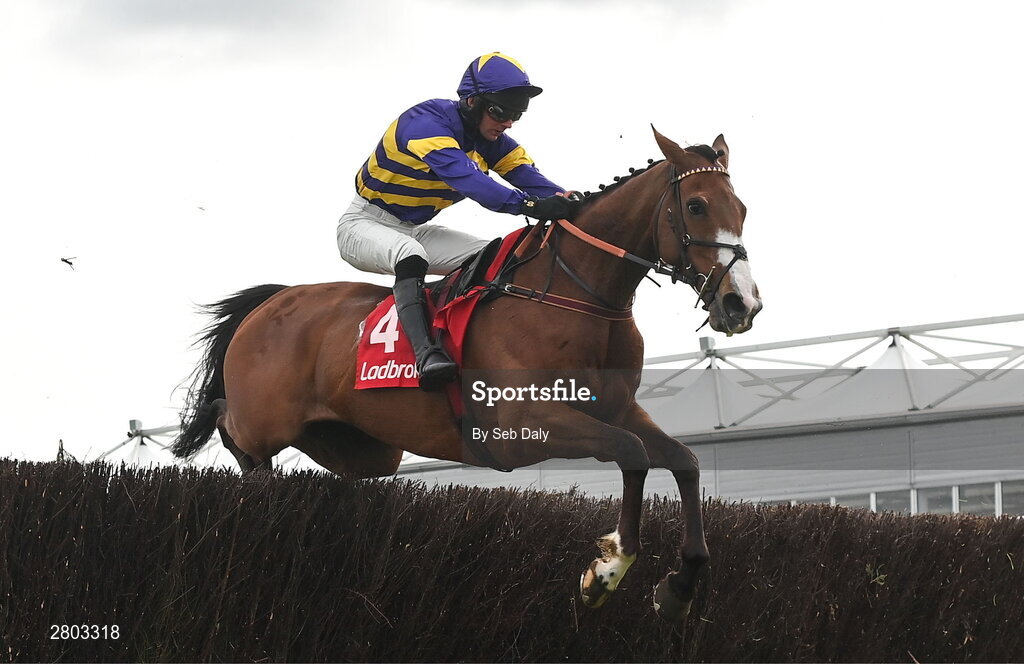 1 May 2024; Corach Rambler, with Derek Fox up, during the Ladbrokes Punchestown Gold Cup during day two of the Punchestown Festival at Punchestown Racecourse in Kildare. Photo by Seb Daly/Sportsfile