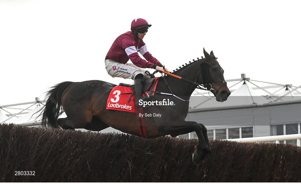 1 May 2024; Conflated, with Jack Kennedy up, during the Ladbrokes Punchestown Gold Cup during day two of the Punchestown Festival at Punchestown Racecourse in Kildare. Photo by Seb Daly/Sportsfile