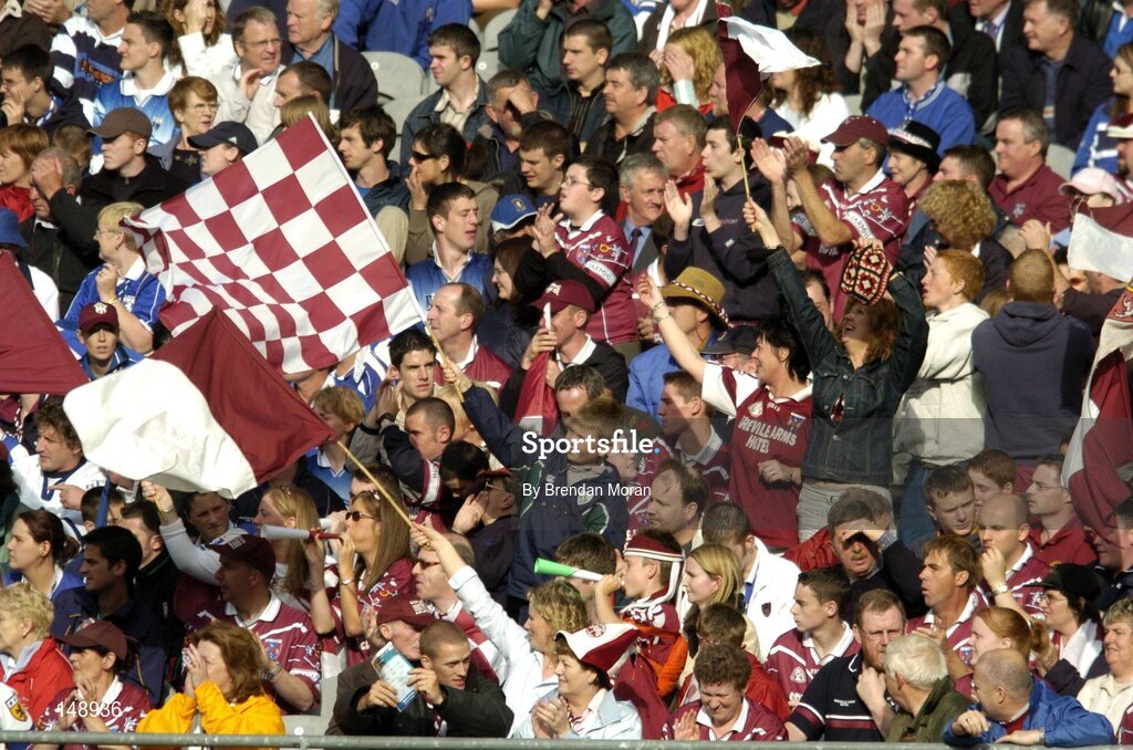 24 July 2004; Westmeath fans cheer on their side. Bank of Ireland Leinster Senior Football Championship Final Replay, Westmeath v Laois, Croke Park, Dublin. Picture credit; Brendan Moran / SPORTSFILE