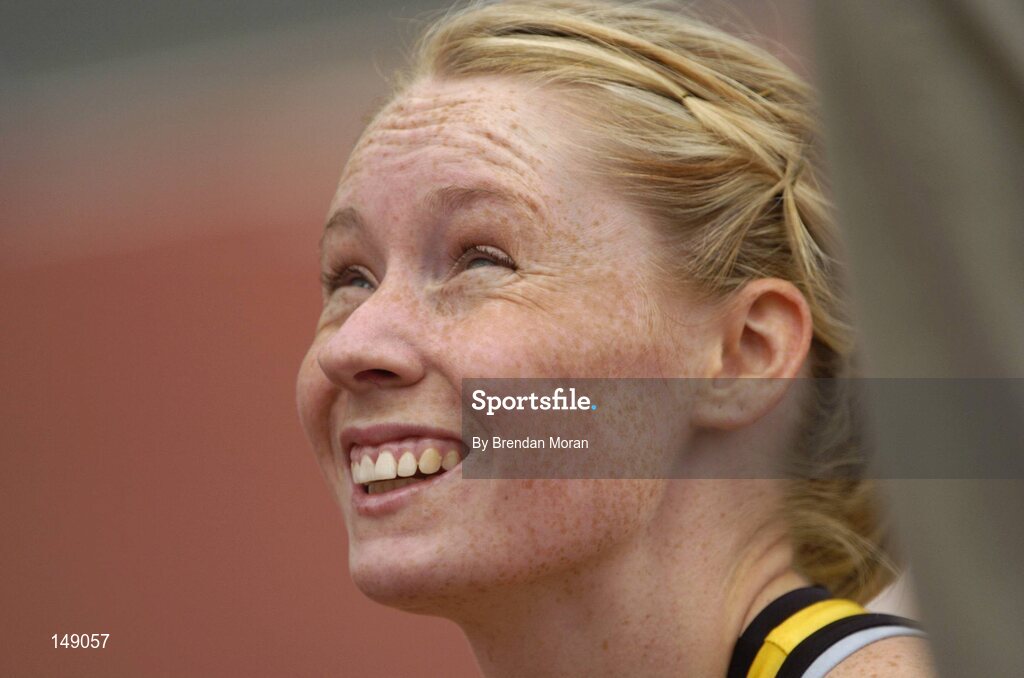 25 July 2004; Derval O'Rourke, Leevale AC, after her victory in the Women's 100m Hurdles Final. AAI Senior Track and Field Championships, Morton Stadium, Santry, Dublin. Picture credit; Brendan Moran / SPORTSFILE