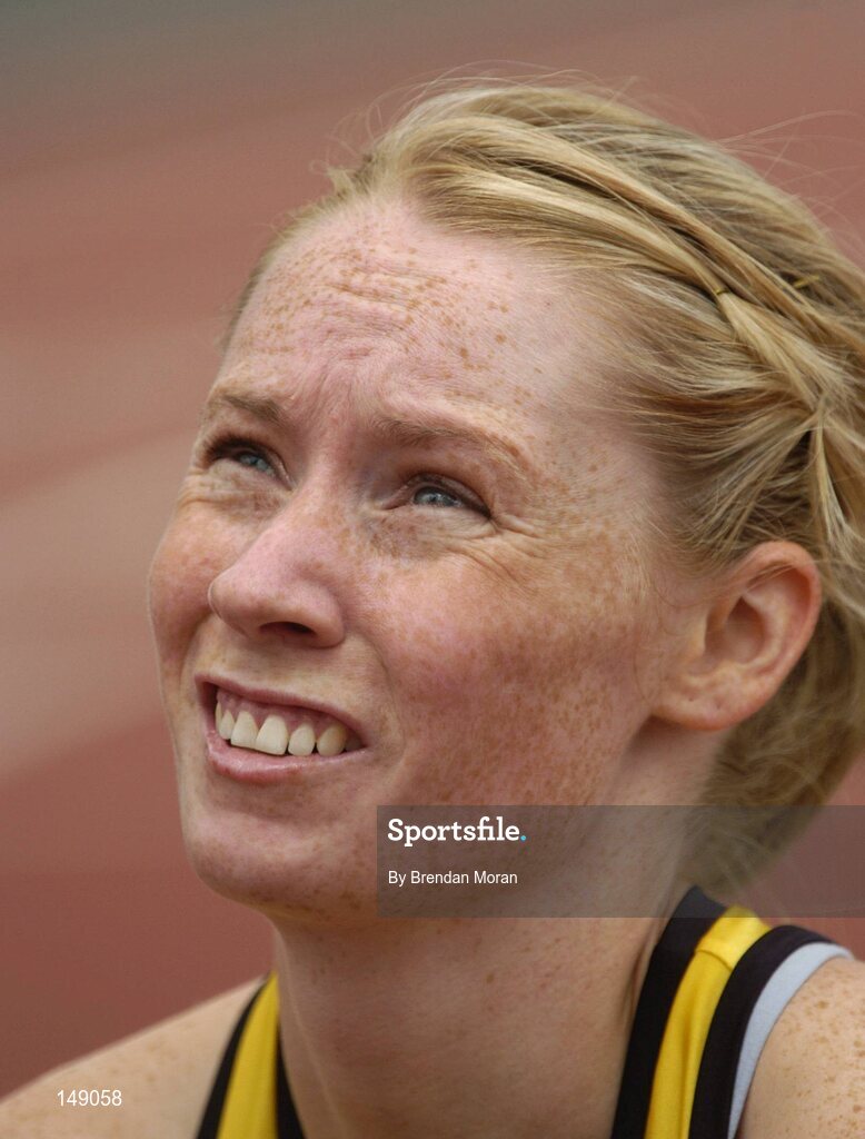 25 July 2004; Derval O'Rourke, Leevale AC, after her victory in the Women's 100m Hurdles Final. AAI Senior Track and Field Championships, Morton Stadium, Santry, Dublin. Picture credit; Brendan Moran / SPORTSFILE