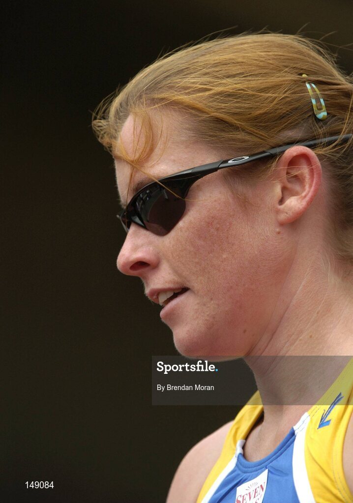 25 July 2004; Karen Shinkins, Dublin City Harriers AC, after winning the Women's 400m title. AAI Senior Track and Field Championships, Morton Stadium, Santry, Dublin. Picture credit; Brendan Moran / SPORTSFILE