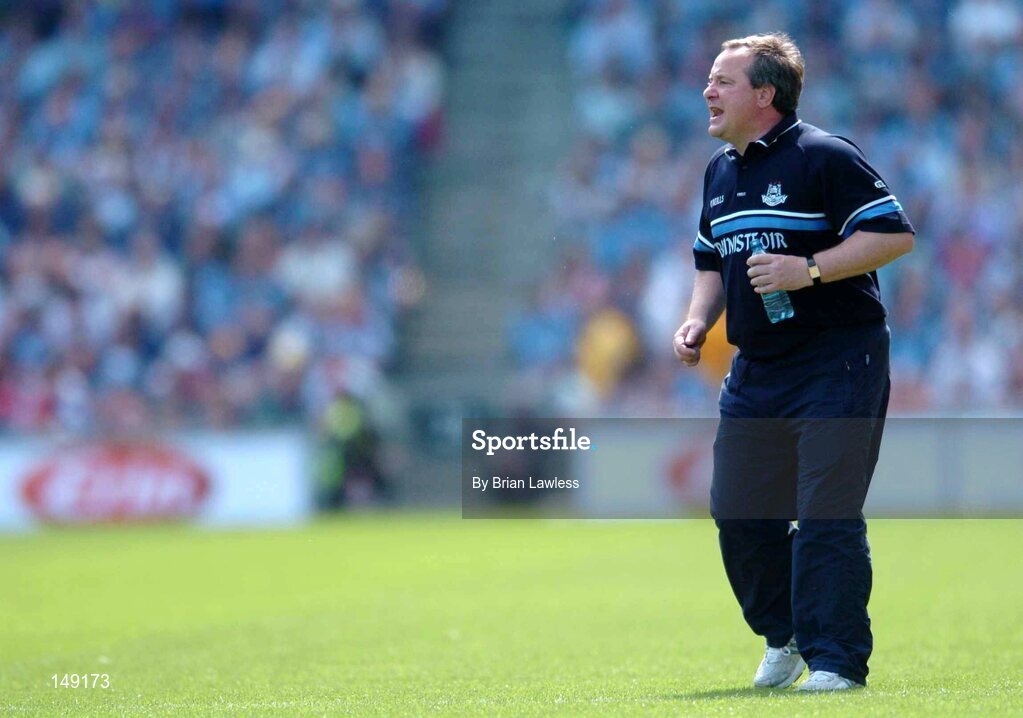 1 August 2004; Dublin manager Tommy Lyons during the match. Bank of Ireland All-Ireland Football Championship, Round 4, Dublin v Roscommon, Croke Park, Dublin. Picture credit; Brian Lawless / SPORTSFILE