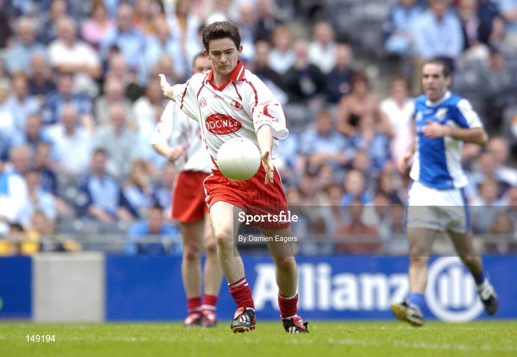 1 August 2004; Mark Harte, Tyrone, scores his sides second goal. Bank of Ireland All-Ireland Football Championship, Round 4, Laois v Tyrone, Croke Park, Dublin. Picture credit; Damien Eagers / SPORTSFILE