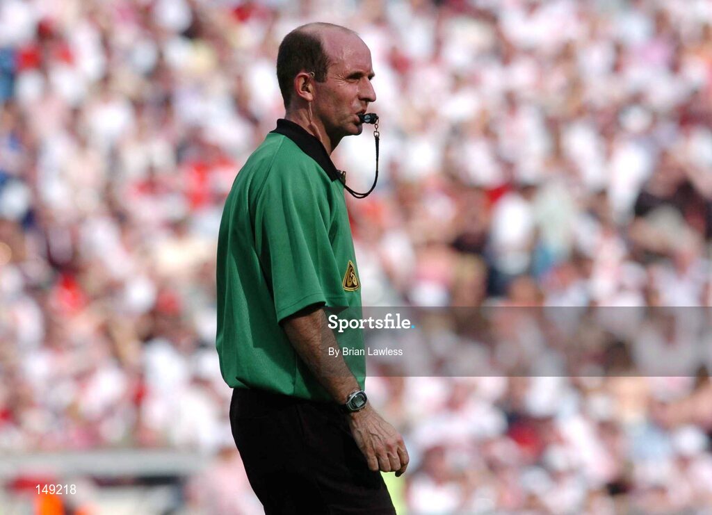 1 August 2004; Referee Michael Collins during the match. Bank of Ireland All-Ireland Football Championship, Round 4, Laois v Tyrone, Croke Park, Dublin. Picture credit; Brian Lawless / SPORTSFILE
