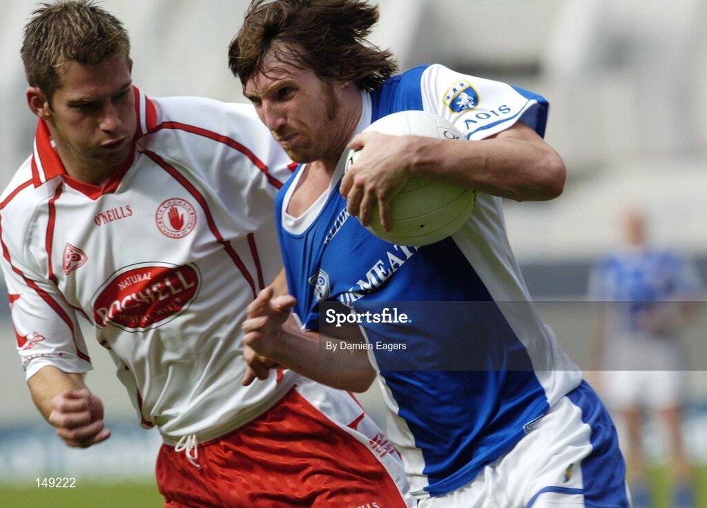 1 August 2004; Colm Parkinson, Laois, in action against Shane Sweeney, Tyrone. Bank of Ireland All-Ireland Football Championship, Round 4, Laois v Tyrone, Croke Park, Dublin. Picture credit; Damien Eagers / SPORTSFILE